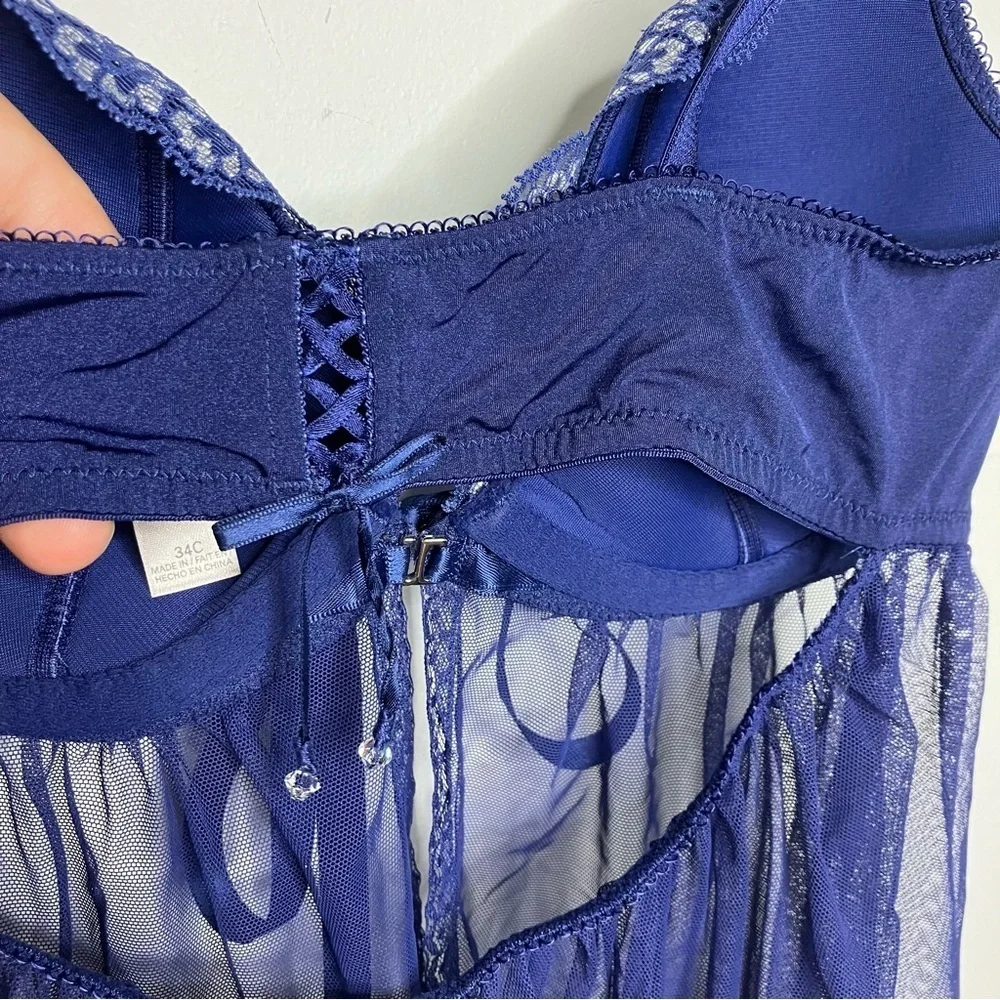 Victoria’s Secret‎ blue lace lingerie underwire size 34C